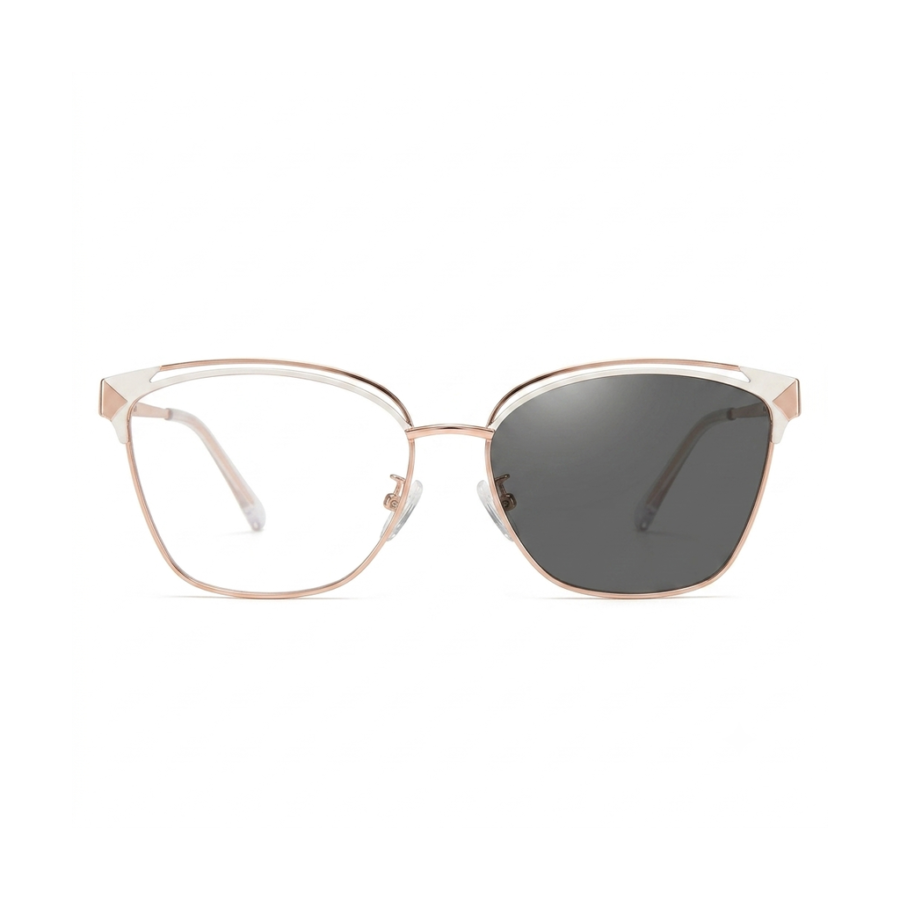 Gafas Cat-Eye Blanca Rosé Gold — montura de moda premium | Aeon Lifestyle