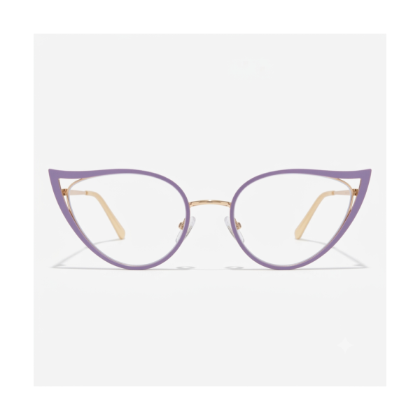 Gafas Cat-Eye Lila Dorada — montura de moda premium | Aeon Lifestyle