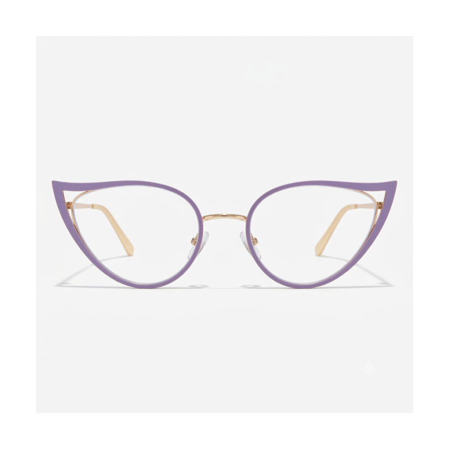 Gafas Cat-Eye Lila Dorada — montura de moda premium | Aeon Lifestyle