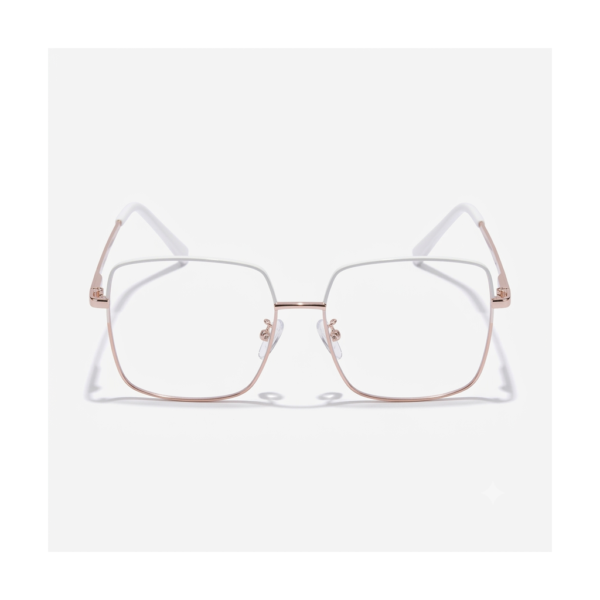 Gafas Cuadrada Rosé Gold Metal — montura de moda premium | Aeon Lifestyle