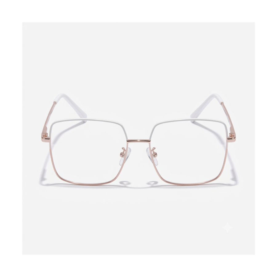 Gafas Cuadrada Rosé Gold Metal — montura de moda premium | Aeon Lifestyle