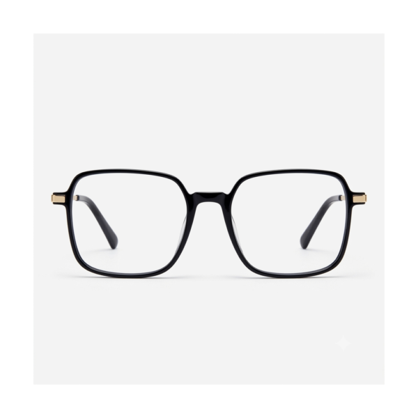 Gafas Cuadrada Negra Dorada — montura de moda premium | Aeon Lifestyle