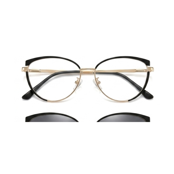 Gafas Cat-Eye Negra Dorada — montura de moda premium | Aeon Lifestyle