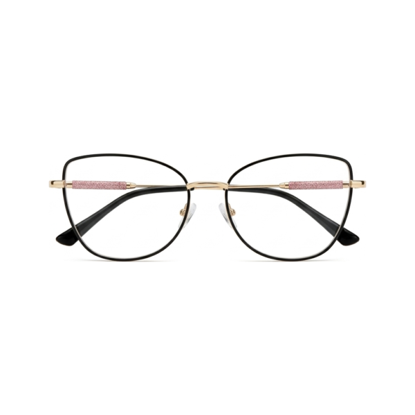 Gafas Cat-Eye Negra Glitter Rosa — montura de moda premium | Aeon Lifestyle