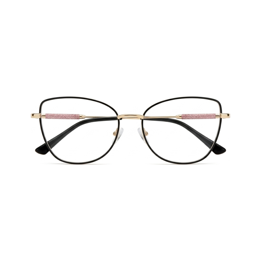 Gafas Cat-Eye Negra Glitter Rosa — montura de moda premium | Aeon Lifestyle