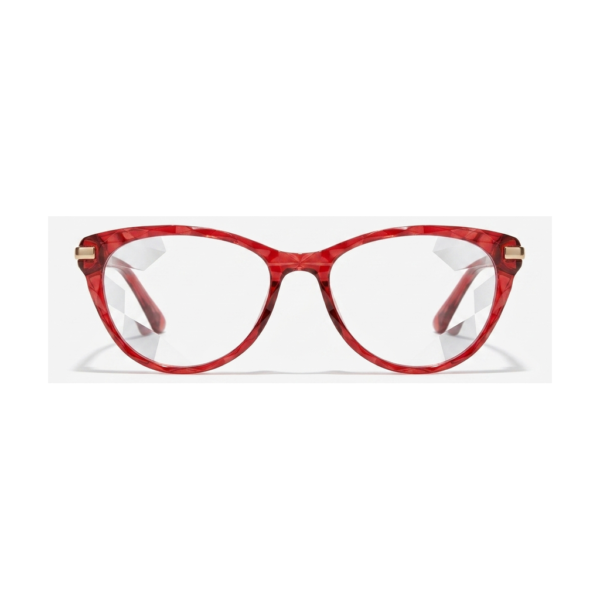 Gafas Cat-Eye Roja Facetada — montura de moda premium | Aeon Lifestyle