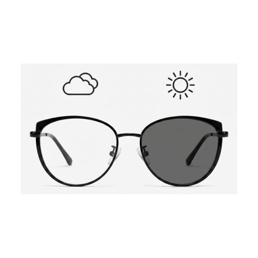 Gafas Cat-Eye Negra Fotocromática — gafas fotocromáticas que se oscurecen al sol | Aeon Lifestyle