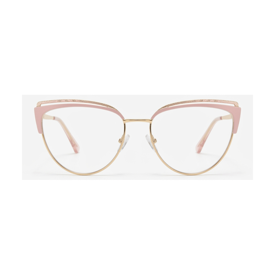 Gafas Cat-Eye Rosa Dorada Glitter — montura de moda premium | Aeon Lifestyle